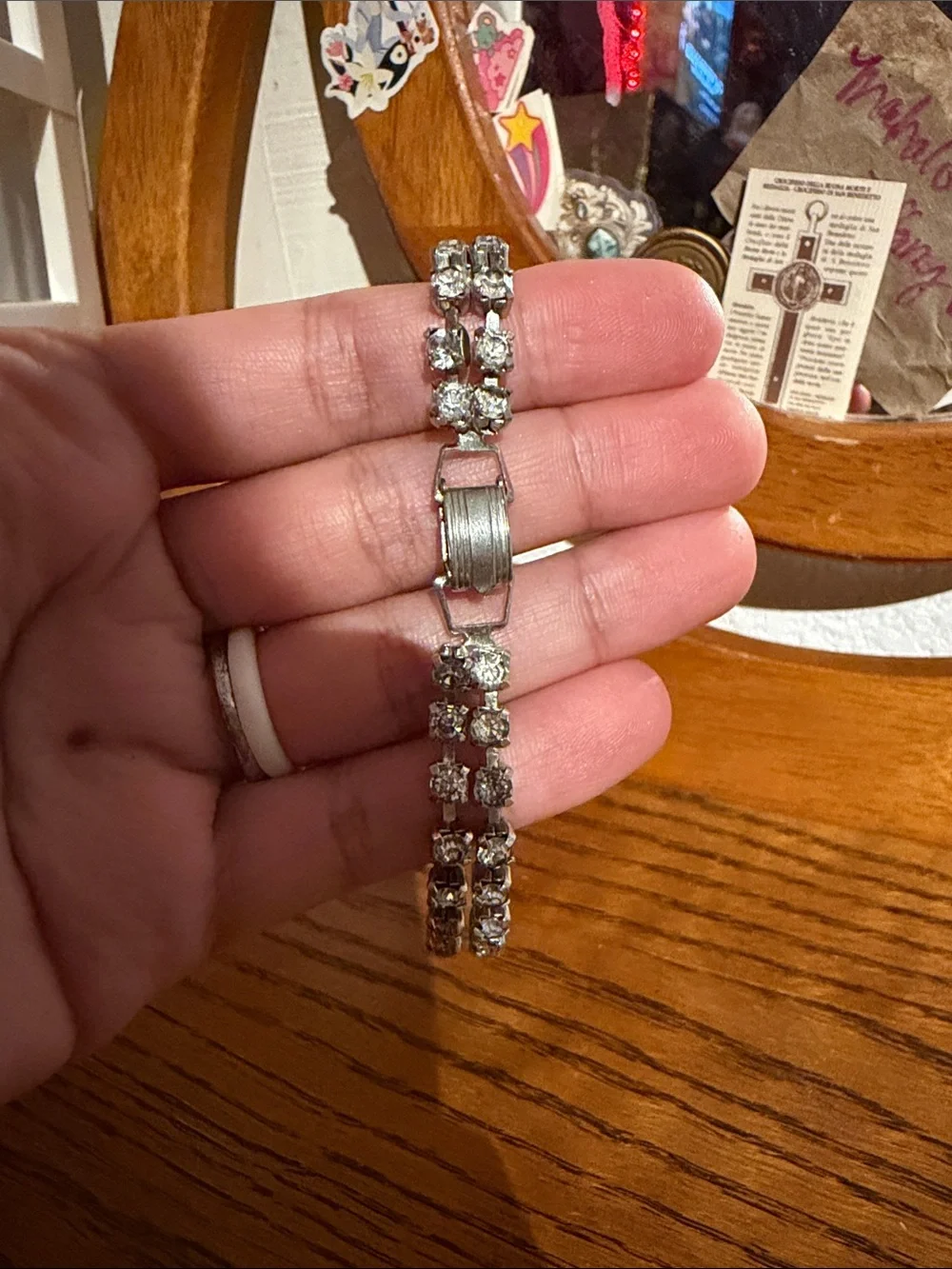 Classic Silver-Tone Crystal Tennis Bracelet Pair
